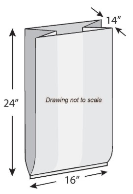 64-1-27 16"x14"x24" 1Mil Low  Density Gusseted Clear Poly 