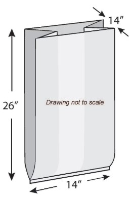 64-3-10 14"x14"x26" 1.5Mil Low  Density Gusseted Clear Poly 