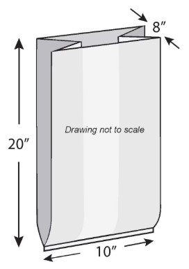 64-6-63 10"x8"x20" 4Mil Low  Density Gusseted Clear Poly 