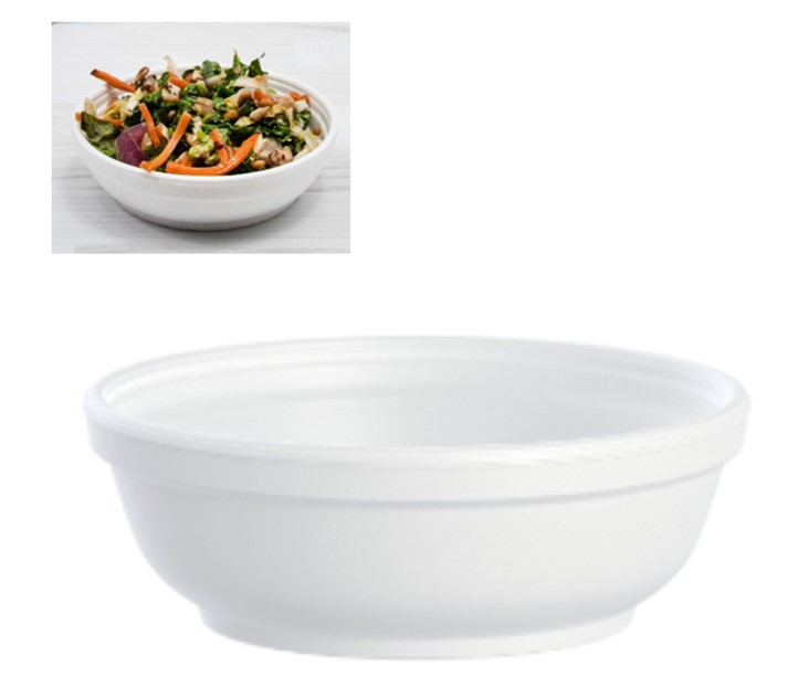 6B20 6oz EPS White Styrofoam  Squat Bowl 1000/Cs
