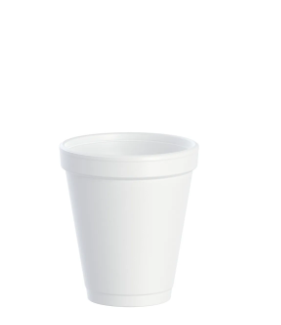 6J6 6oz EPS Foam White Cup  25/Sleeve - 1000 Cups/Case 