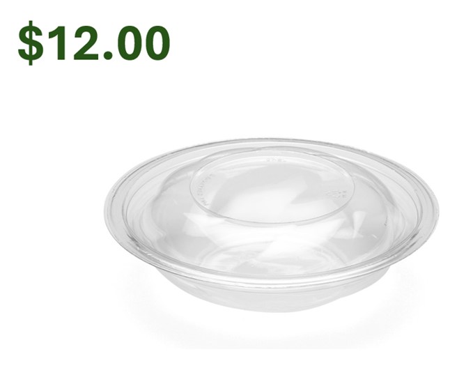 716PSSL EarthChoice 7&quot; 16oz  Clear PET Swirl Bowl w/ Lid  
