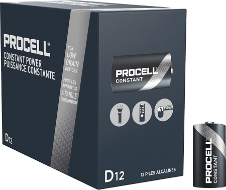 D CELL BATTERY PROCELL  ALKALINE  12BX 6BX/CS