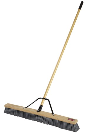 36" MEDIUM ASSEMBLED POLY  BRISTLE PUSH BROOM 4/CS