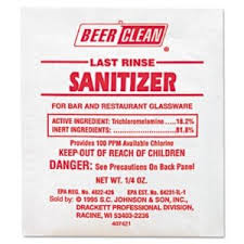 90223 BEER/CLEAN SANITIZER 100 POWER POUCH PACK 1/4oz