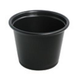 100PCBLK 1oz PLASTIC SOUFFLE CUP BLACK 2500/CASE