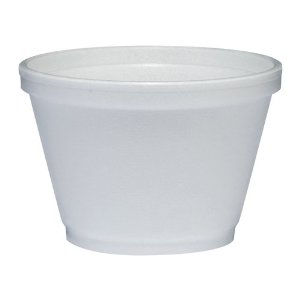 6SJ12 6oz EPS White Foam Food  Container 25/Sleeve - 1000 