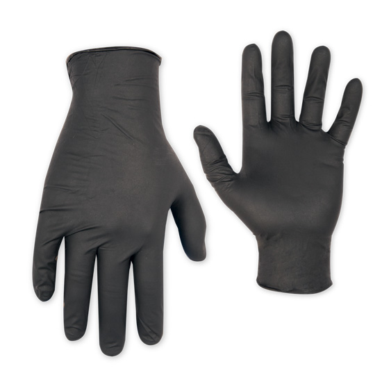 N105FLG 5Mil Lrg Exam Grade  Black Nitrile Glove 100/Bx 