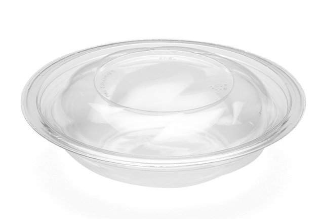 16oz Clear PET Swirl Bowl w/  Lid  300/Cs 