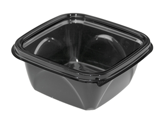 16oz 5&quot;x5&quot;x1.75&quot; Black Square  Bowl 504/Cs