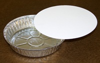 Y527TP 7&quot; Aluminum Carry-Out Cont Round w/Board Cover 200/C