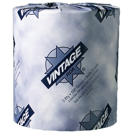 25080 Vintage 2ply Bath
Tissue 4.5x3.8 500sht 96RL/CS