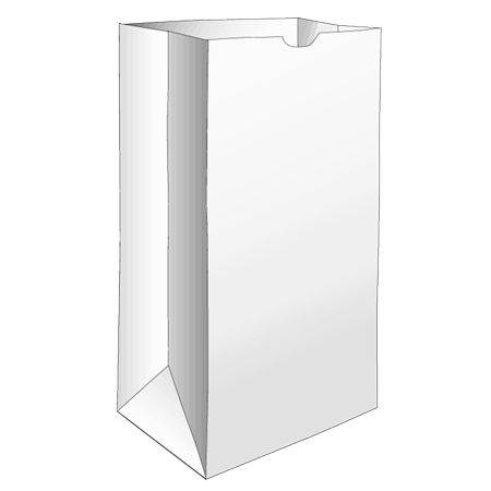 20# White Paper Squat Bag  500/BNDL (85992)