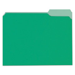 UNV10502 Green File Folder  1/3TAB Letter Size 100/BX