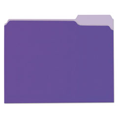 UNV10505 Purple File Folder  1/3TAB Letter Size 100/BX