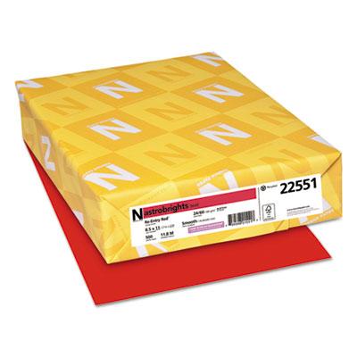 WAU22551 8.5x11 RED COPY PAPER  24# 500/REAM 