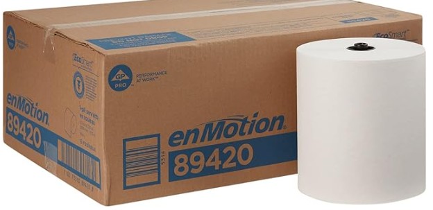 89420 enMotion 8.2"x700' White  1Ply Hard Roll Towel 6Rl/Case 