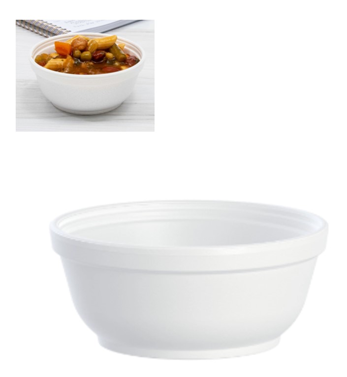 8B20 8oz EPS White Styrofoam  Bowl 1000/Cs