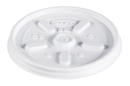 8JL 8oz White PolyStyrene  Vented Lid 100 Lids/Sleeve - 