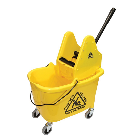 32-35QT MAXIROUGH MOP BUCKET  W/ DP WRINGER, YELLOW 