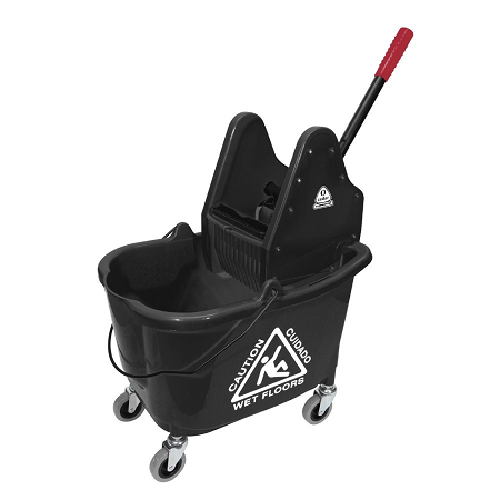 35QT MOP BUCKET &amp; WRINGER DP  BLACK PREMIER