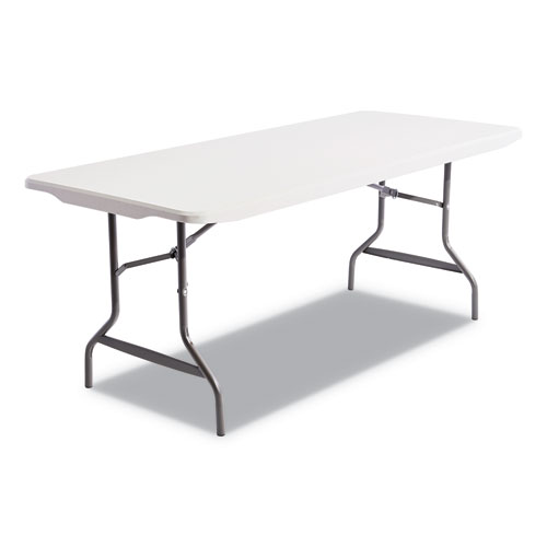 RESIN RECTANGULAR FOLDING  TABLE SQUARE EDGE PLATINUM