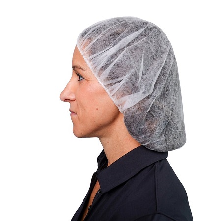 POLYPROPYLENE BOUFFANT  HAIRNET, PANCAKE, WHITE, 