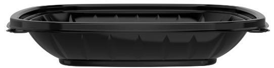 24OZ SHALLOW SQUARE BLACK  POLYPROPYLENE PLASTIC BOWL 
