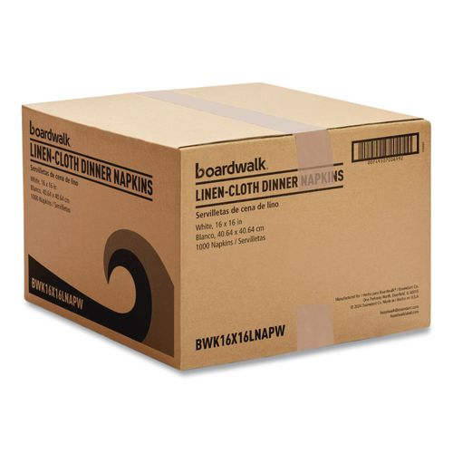 LINEN FEEL FLAT NAPKINS,  1-PLY, 16X16 WHITE 1,000/CS