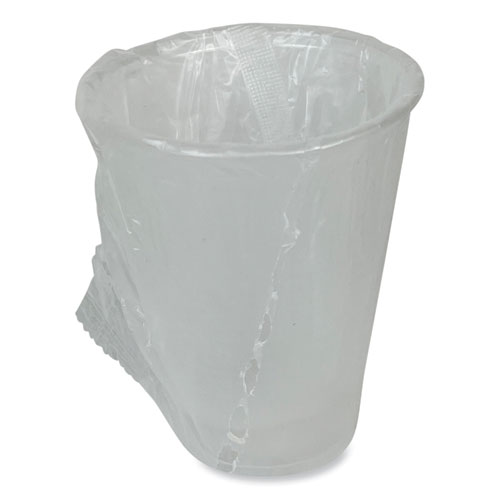 TRANSLUCENT PLASTIC COLD CUPS,  INDIVIDUALLY WRAPPED, 9oz, 