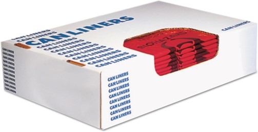 A4823PR 24&quot;x23&quot; 1.3Mil LLDPE  8-10Gal Red Biohazard Can 