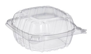 5.25" X 5.3" X 2.6" CLEARSEAL  OPS PLASTIC HINGED SANDWICH 