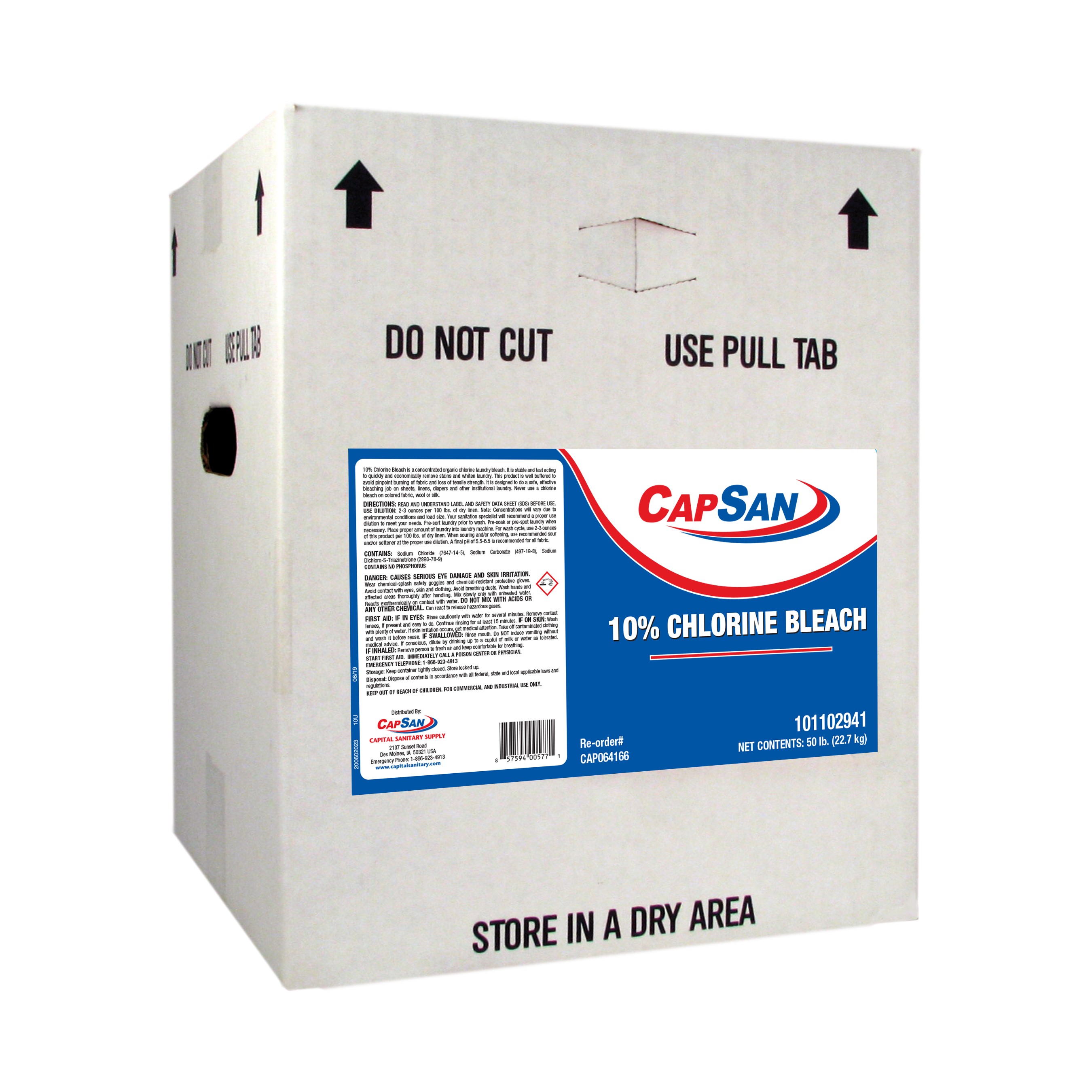 CAPSAN 10% CHLORINE BLEACH  50LB 1/CS