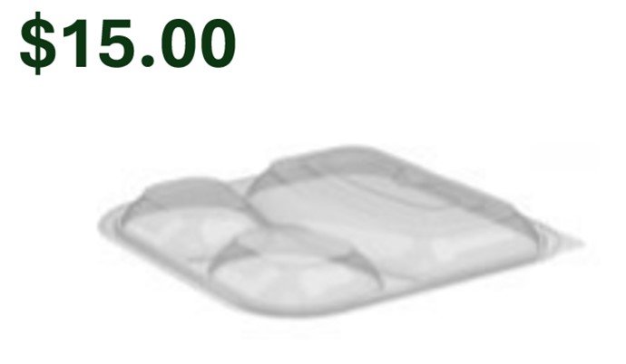 1 Compartment Clear Dome  Square Lid for CS8521 by 