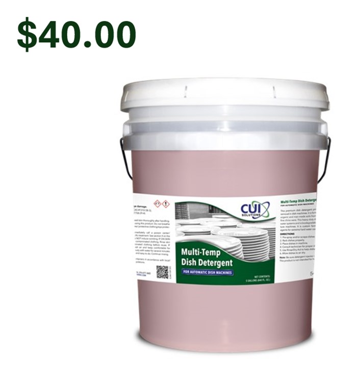 CU-5412-D5 Multi-Temp Dish  Detergent 5Gal Pail 1/Bucket