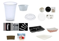 Cups, Bowls, Plates, Cutlery, Straws &amp; Trays