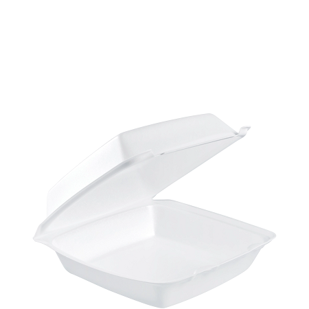 8.4" X 8" X 3" WHITE INSULATED  XPS FOAM 1-COMPARTMENT HINGED 