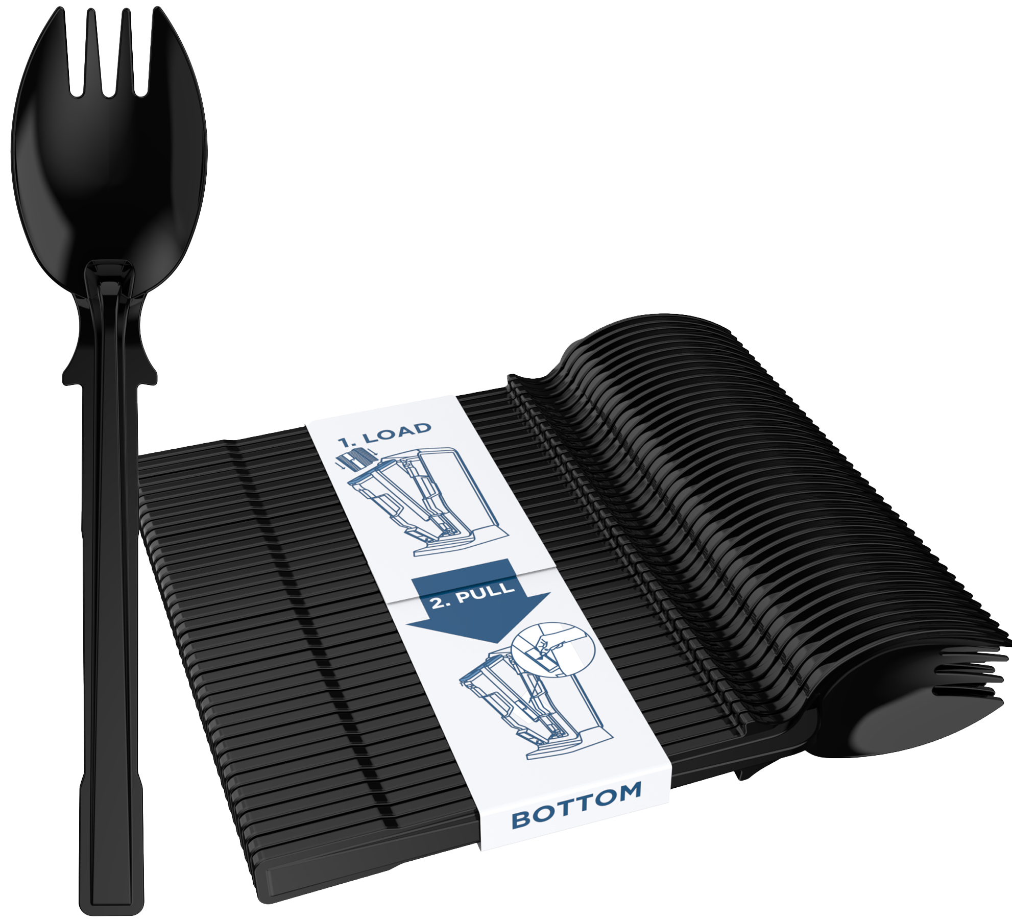 SPORK REFILL BLACK 24/40  SERIES-T TRI-TOWER POLY 