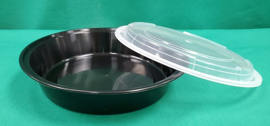 EMBL48R Empress 48 oz 9" Round  Container Combo Black Base w/ 