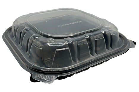 EHLPPBKCL-91 9&quot;x9&quot;x3&quot; PolyPro  Carry Out Container Black 