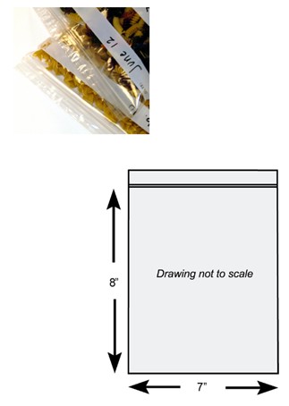 F20708Q 7"x8" 1.75mil Quart  Zipper Poly Storage Bag w/ 