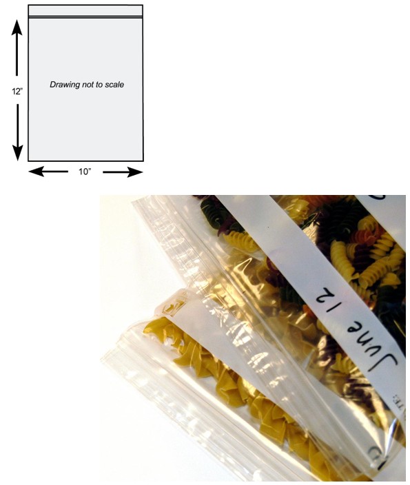 F21012G 10"x12" 1.75mil Gallon  Zipper Poly Storage Bag w/ 