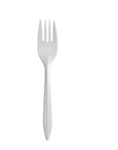 F6OW 6&quot; White Medium Weight  PolyPro Fork Bulk Pack 