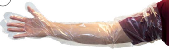 GDPE-LG-35 35&quot; Long High 
Density Clear Polyethylene 
Powder Free Glove w/ Embossed 
Grip 100/Bx 10Bx/Cs