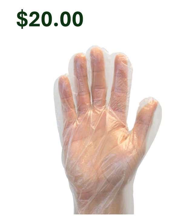 GDPE-MD P2122 Powder Free  Polyethylene Glove w/ Embossed 
