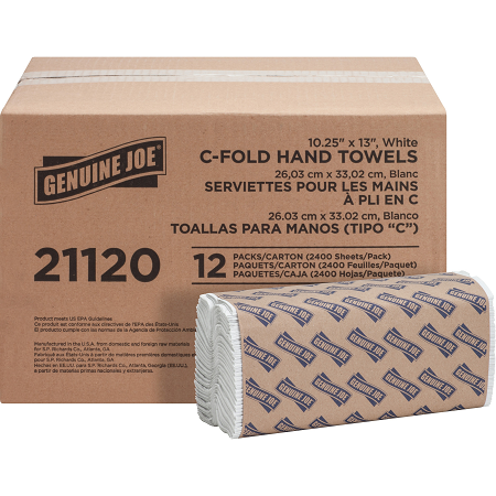 PAPER TOWEL C-FOLD WHITE  200SH/PK 12PK/CS