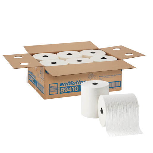 ENMOTION RECESSED PREMIUM ROLL  TOWEL 6/425 WHITE W/BLACK 