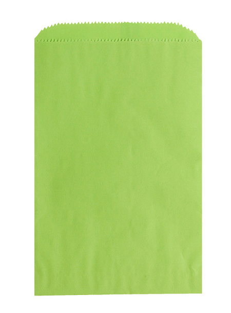 6-1/4 x 9-1/4 LIME GREEN PAPER MERCHANDISE BAGS  1000/CS