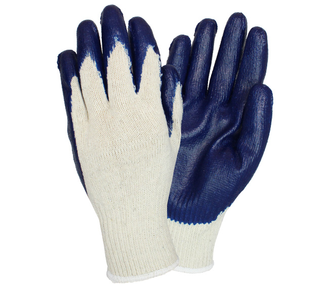 GSPC-MN-2C G5013 Men&#39;s Latex 
Dipped Smooth Grip Knit Glove 
Blue/White 12Pr/Bg 18Bg/Cs