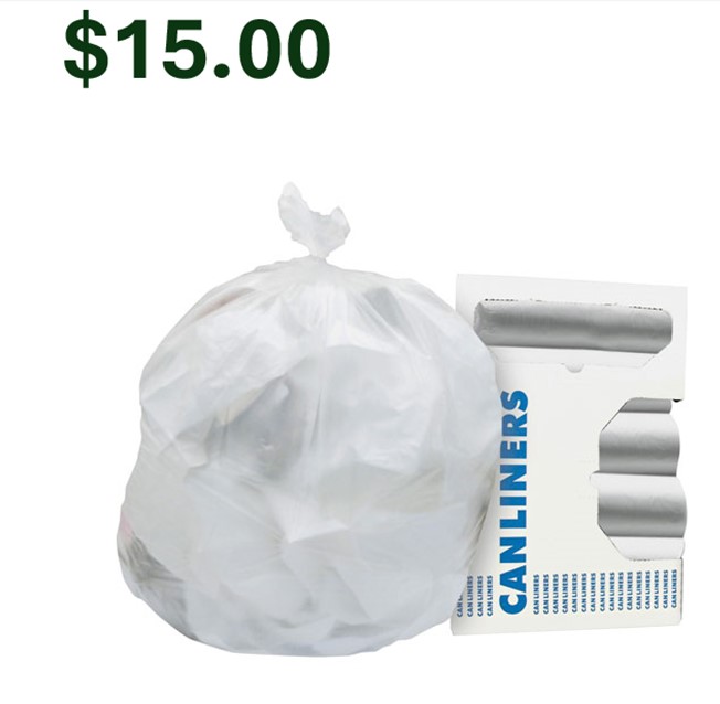 H6045TCR01 30&quot;x45&quot; .9mil LLDPE  23Gal Clear AccuFit Can Liner 